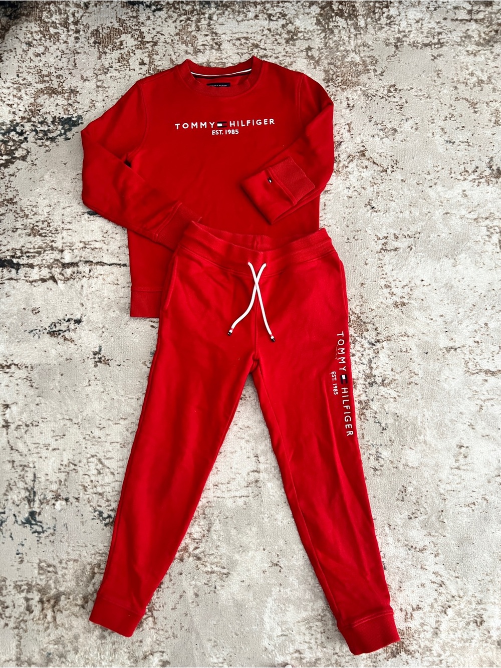 Tommy Hilfiger Kids Red Logo Jogger Pants Set